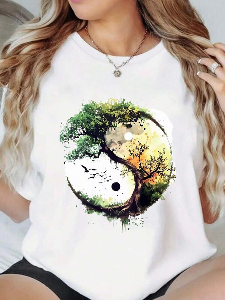 (Asian Size) Print Fashion Female Tee Top Women Clothing T Shirt sweet butterfly style trend Woman Short Sleeve Graphic T-shirts