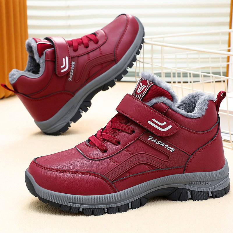 Damen 2025 Herbst/Winter Baumwoll-Wanderstiefel mit Fleecefutter - Verdickte Schneestiefel