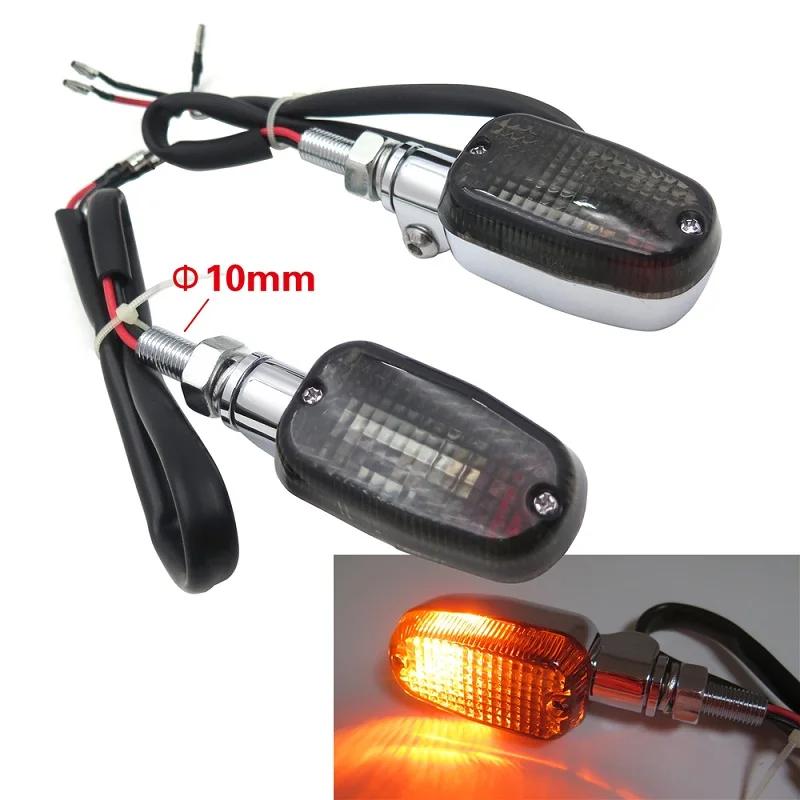 Motorcycle Parts Chrome 10mm Stalk Turn Signals Blinker Lights for Universal Honda Kawasaki Yamaha