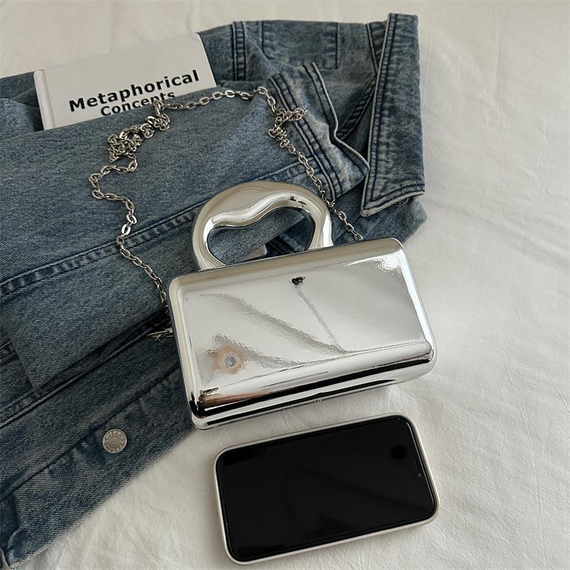 Acrylic box bag 2025 new European and American mirror handbag ins Internet celebrity ladies chain messenger dinner bag