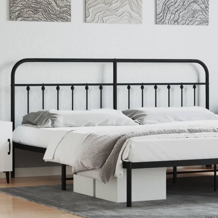 VidaXL Tête de lit métal noir 200 cm 352616