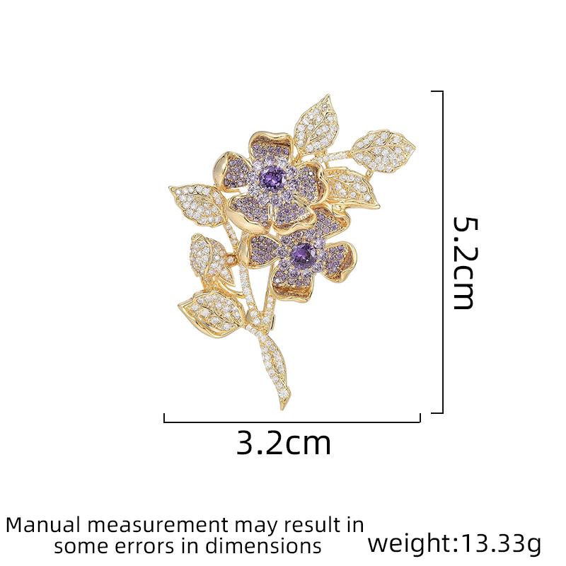 Ladies' Light Luxury Design Elegant Flower Brooch Fashionable And Versatile Niche Design Sense Flower Brooch Daily Accessories
