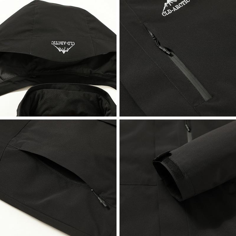 Goose down liner three-in-one down jacket men's and women's outdoor charge jacket anti-splashing ski jacket hooded casual jacket