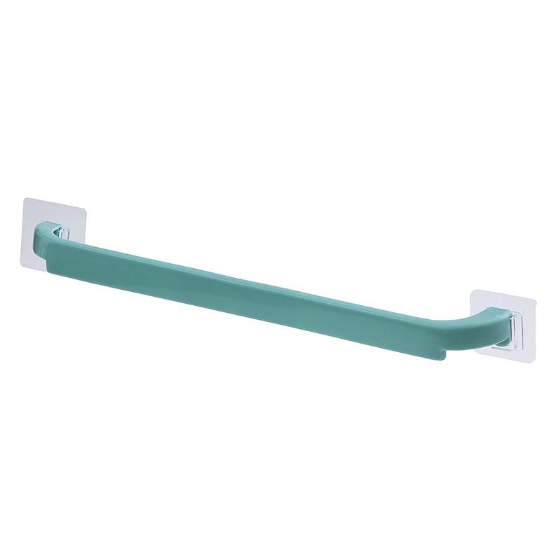 Plastic Shoe Rack Without Punching Extended Bathroom Double Pole Wall Mounted Slippers Storage Rack Household Colored Self-adhesive Towel Rack