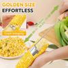 Stainless Steel Corn Peeler Long Handle Cob Stripper, Quick & Easy Kernel Remover for Kitchen BBQ Picnics