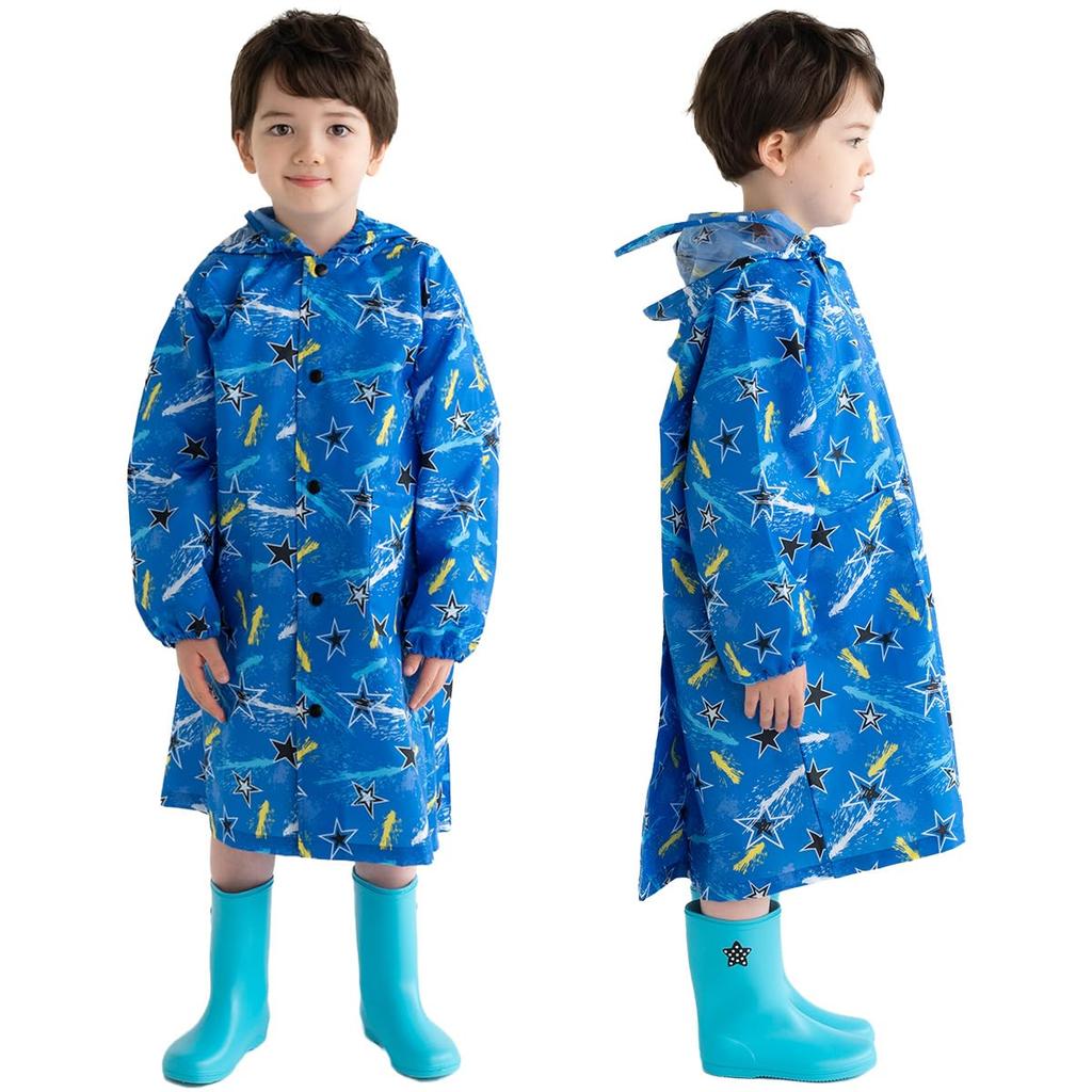 Captain K Rain Compatible with School with Storage for Boys and Kindergarten and School Use Kids' Raincoat, Gear, Rainwear, Raincoat, Bags,