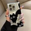 Transparent Square Back Tube Case Casing Protection For iPhone 14 Pro Max 13 15 Plus 12 16 ProMax 11 Anti-Oxygen,Three Cats Pattern