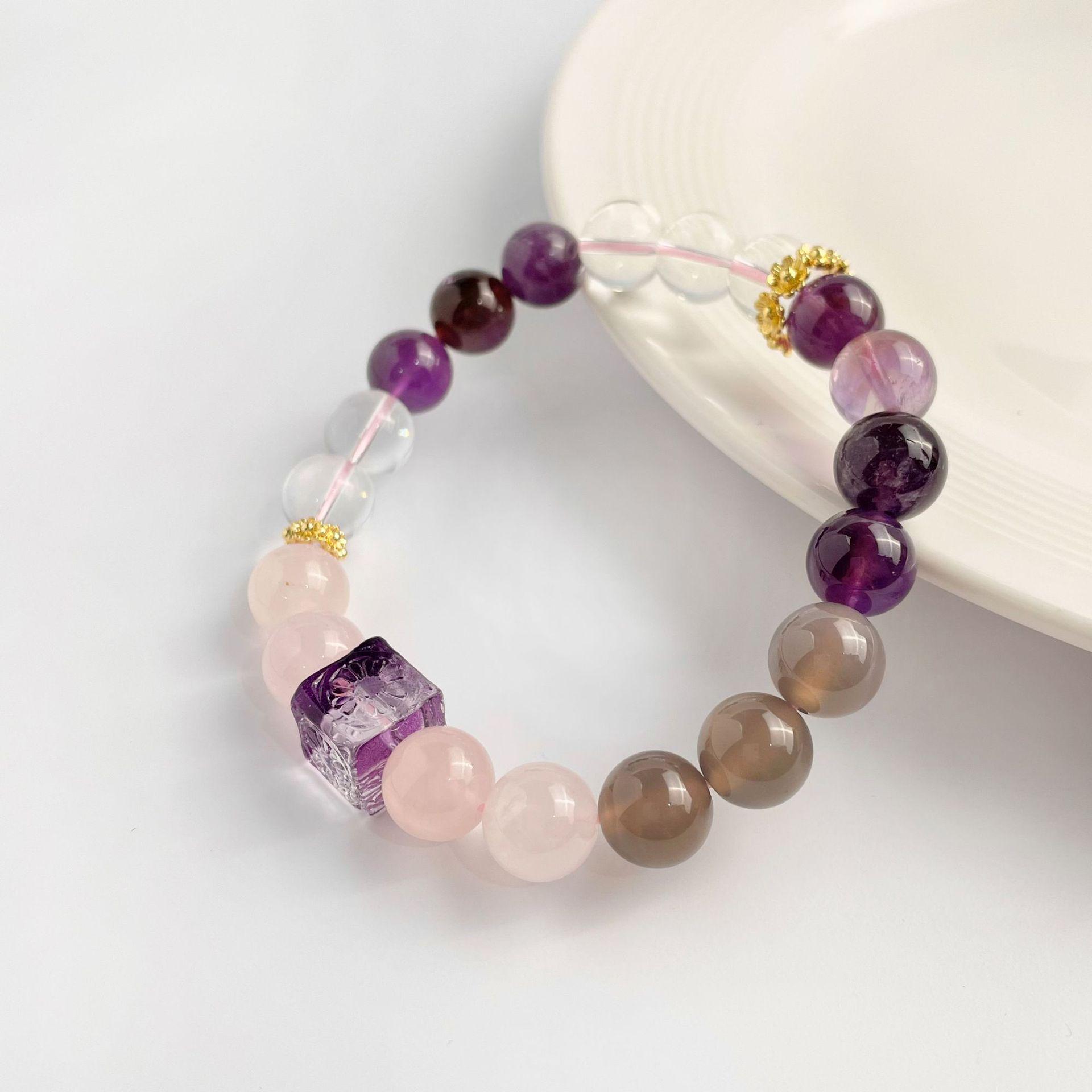 

Jingxi Crystal Nine Purple Li Fire Amethyst Women s Good Luck Bracelet