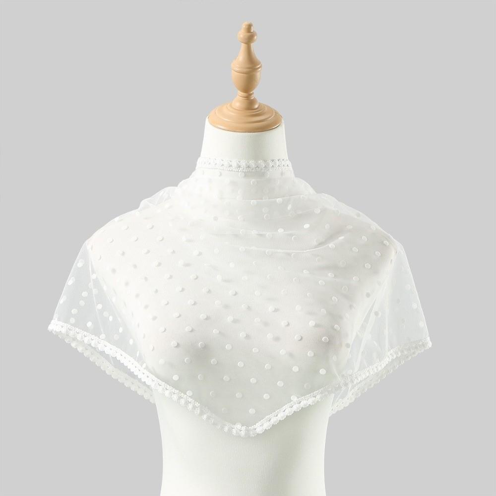 Thin Lace Scarf White Dot Hair Scarf Headband New Wedding Triangular Headscarf  Women