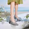Mode Hohles Damen Neu Sommer Vielseitig Weichsohlige Rutschfeste Mittelalterliche und Ältere Mutter Sandalen Blockabsatz Mesh Einzelne Schuhe