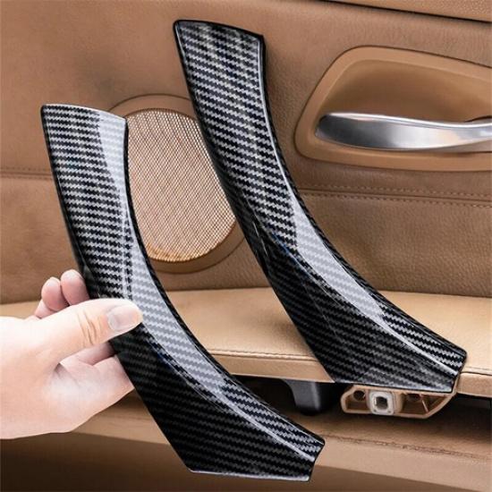 6 Stück Für BMW E90 E91 325i 328i 335i Carbon Innen Türgriff Panel Abdeckung Zierleiste