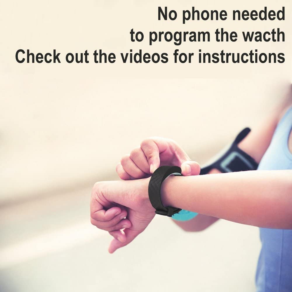 eSeasonGear VB80 12 Alarm Vibration Silent Vibration Shake Wake ADHD Medication Small Large Modern Watch, Reminder. , Blue-Large, 4.5-7.5"/11-19cm;