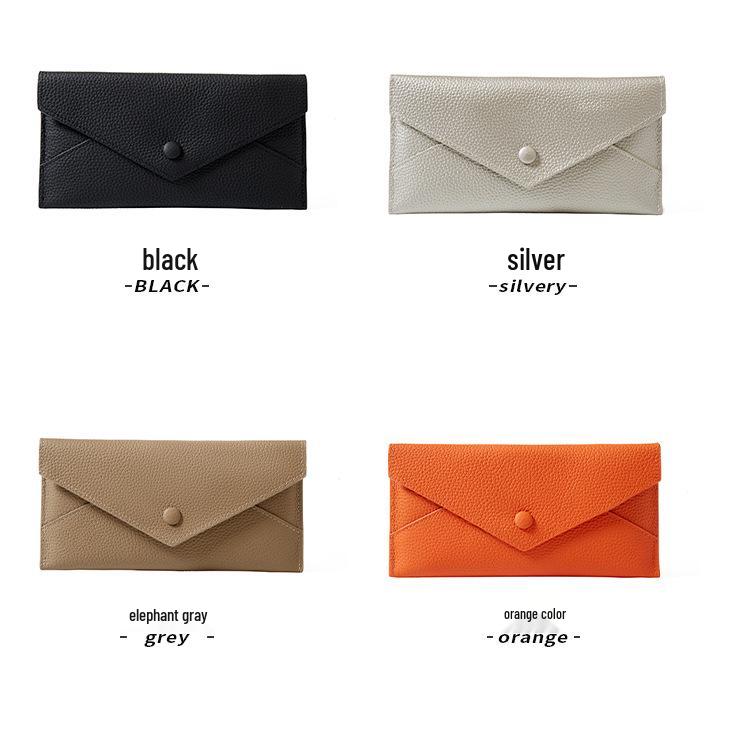 Genuine Leather Women's Thin Envelope Clutch & Phone Holder