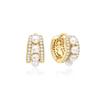 Gold Sparkle Shell Pearl Raw Hunger Hoop 925 Silver Earrings E075-15G.
