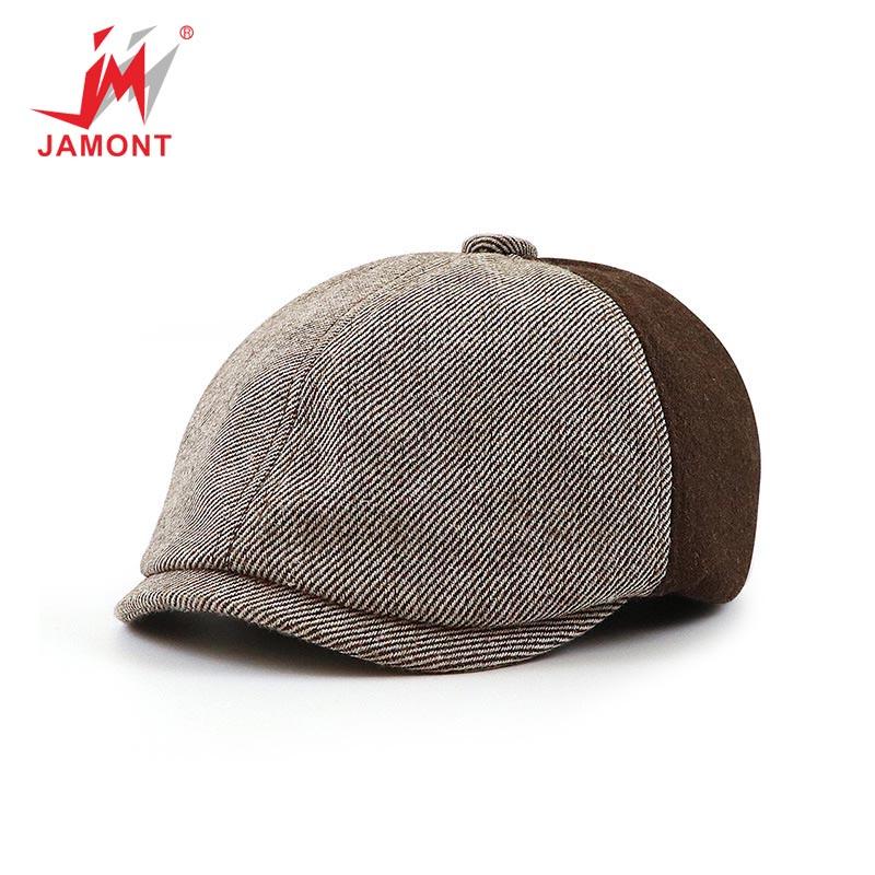 

Женщина Остроконечная шапка Британская строчка Контрастный цвет Ретро Художник Шляпа Мужской Открытый берет