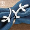 925 Sterling Silver Leaf Shaped Adjustable Ring Fashionable Wedding Jewelry