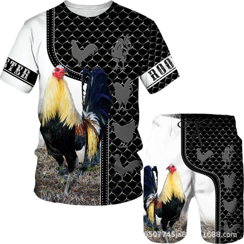 მამაკაცის შორტები მაისური კომპლექტი კოსტიუმები გრაფიკული ოპტიკური ილუზია ტანსაცმელი გარე ყოველდღიური მოკლე სახელოები 2 ცალი დიზაინერი შემთხვევითი