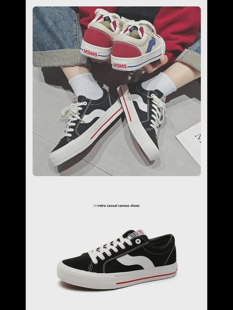 Retro Spring & Autumn Canvas Skate Shoes - Men's Breathable Casual Sneakers