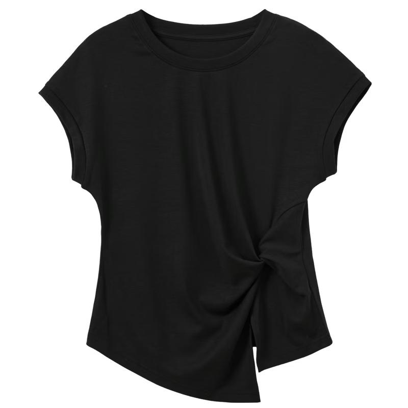 Lyocell Blend Slim Fit T-Shirt with Slits L