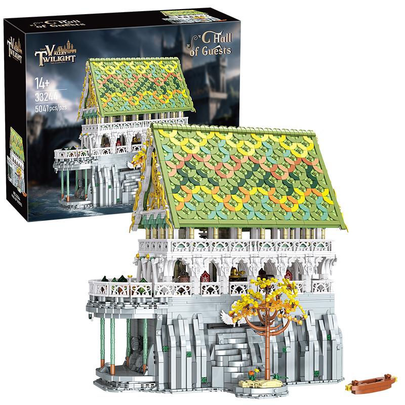 European Elf City Building Blocks Set Nine-in-one Giant Palace Models Bricks Desktop Decoration Diy Toys For Kids Holiday Gifts