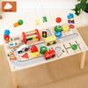 Wooden Busy Board: Multifunctional Activity Table for Toddlers, Bead Maze & Early Education Toy