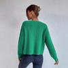 Nuovo Maglione Lavorato a Maglia da Donna Caldo di Lana Corto, Largo a Maniche Lunghe per Autunno e Inverno
