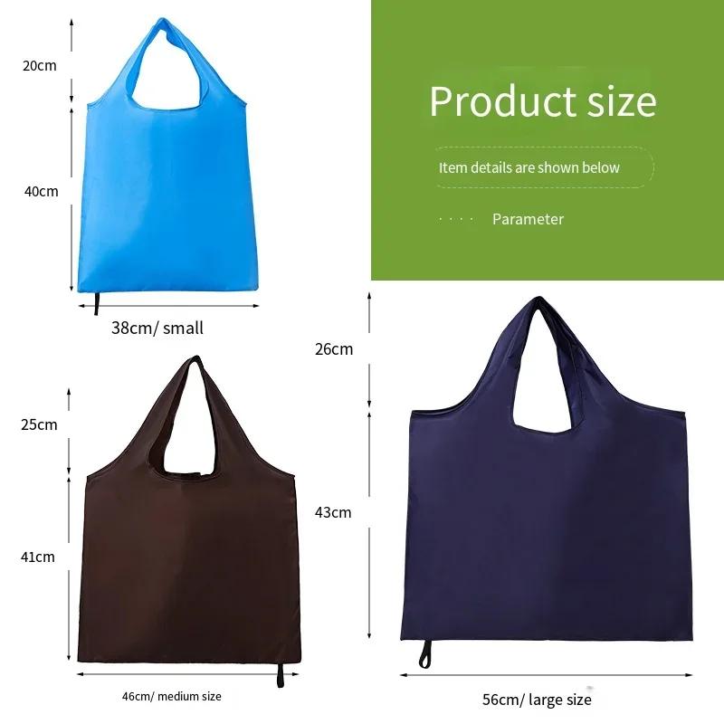 Solid Color Reusable Foldable Shopping Bag Totes Eco Friendly Shopper Portable Large Capacity Shoulder Handbags Grocery Bags