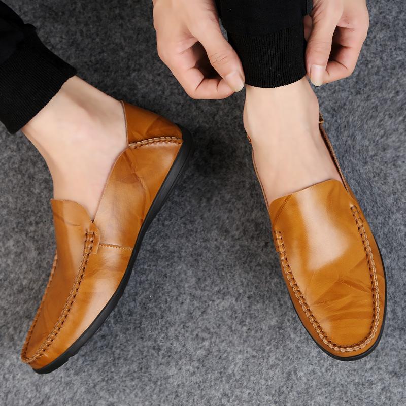 Fashion Men Loafers Shoes Soft Genuine Leather Slip-On Sneakers Male Casual Luxury Brand Spring Men Loafers Mocassin Zapatos Hombre