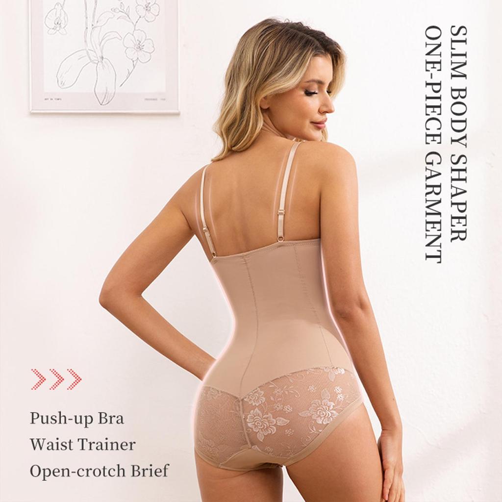 Damski body z ramiączkami spaghetti, modelujące sylwetkę, z wbudowanym biustonoszem, kontrolujące brzuch, wyszczuplające talię, unoszące pośladki, wyszczuplające body