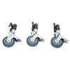 3 stuks Fotoverlichting Wielen met Remblok Metaal Stil 360° Draaibare Zwenkwielen voor 25mm Lichtstatief