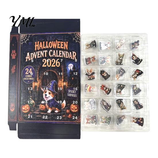 Holiday Gift 2026 Dog Christmas Advent Calendar, 24-Day Ornaments Countdown Calendar with 24 Day Box Pcs 2D Acrylic Figures for Lovers, Home