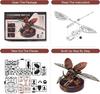 Robotime Rokr 3D Metal Puzzle Rhinoceros Beetle with LED Light of Industrial-style Building Block gift for Kids