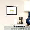 Vintage Car Pop Art Poster, American Car, A4 Framed, Chevrolet Corvette 1968 (Yellow/A4 Framed (Black Frame))