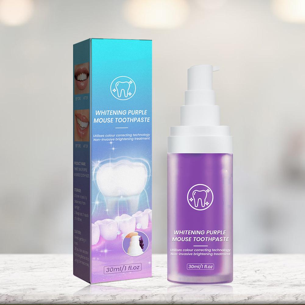 30 ml Zubní pasta na odstranění skvrn na zuby Zubní pasta Purpurová zubní pasta Čištění úst pro bělení zubů dospělých