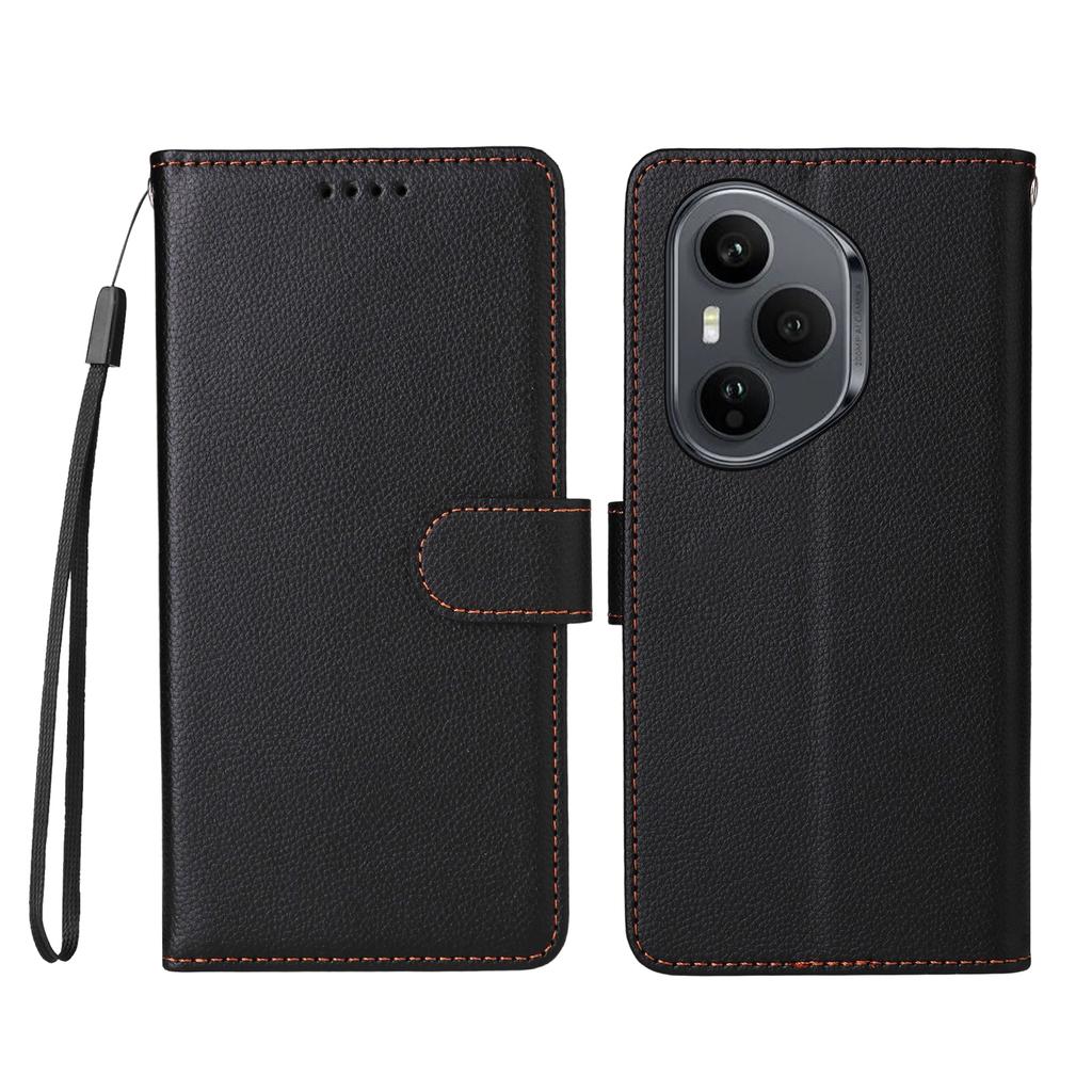 For Honor 400 Pro 5G (Global) Case RFID Blocking 3 Card Slots PU Leather Phone Cover with Wrist Strap