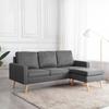 Day and Night - Day and Night 3-seater Sofa with Footrest In Light Gray Fabric