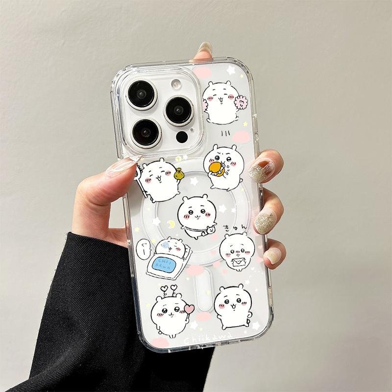

Магнитный чехол с Чиикавой для Samsung Galaxy S25 Edge S24 S23 S22 S21 Ultra Plus FE A56 A55 A54 A36 A35 A26 A16 Жесткая крышка Galaxy S21 FE