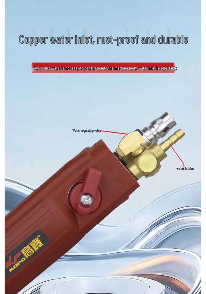 Gaobao Pneumatic Wet Polisher: 3" & 4" Air-Powered Water-Feed Stone Grinder.