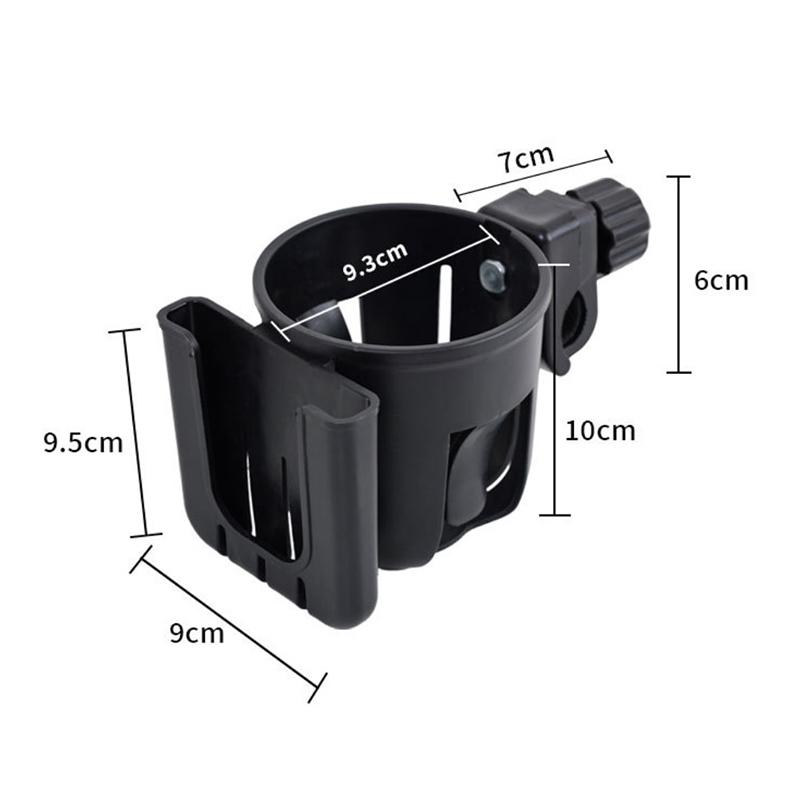 1Pcs Black Bicycle Accessories 2-in-1 Bicycle Universal Mobile Phone Holder&Cup Holder Multifunction Baby Stroller Phone Holder