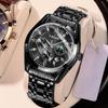 WOVE Trendy Men's Quartz Multifunctional Luminous Steel Band Wristwatch
