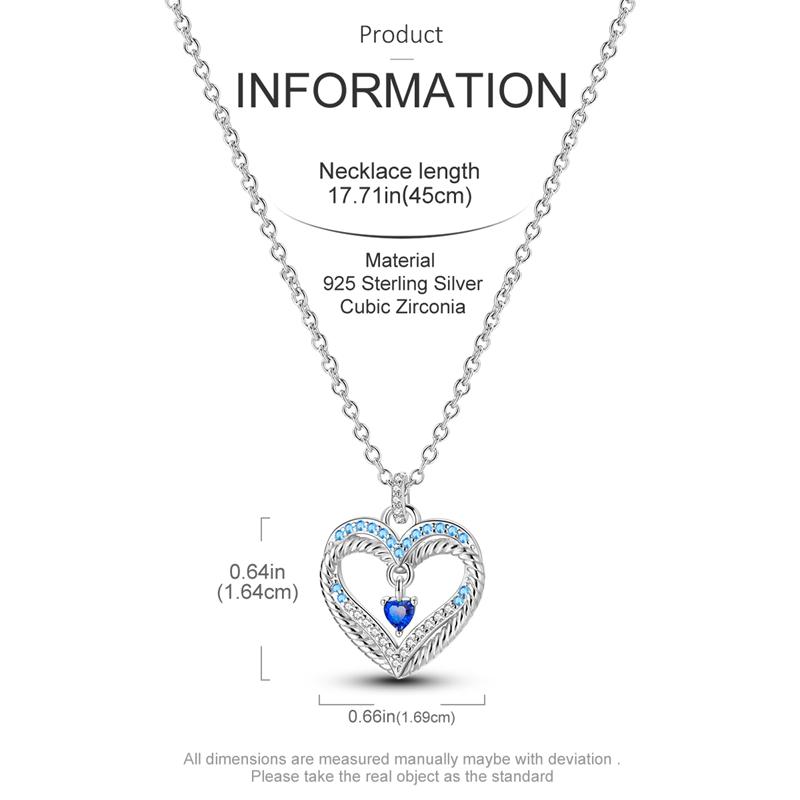 Original Necklace 925 Sterling Silver CZ Simple Heart Chain Necklace For Women Fit Original Charm Beads DIY Making Jewelry Gift