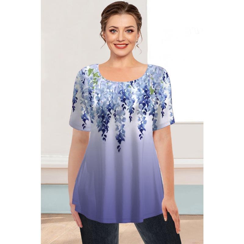 Sommer Rundhals 3D-Druck Top Modische Lässige Übergröße Kurzarm Damen T-Shirts