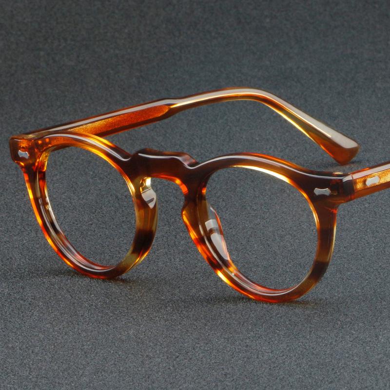 VCKA Vintage Acetate Myopia Glasses Frame Luxury Small Classic Men Women  Prescription Optical   Retro Eyewear -0.50 To -10.0