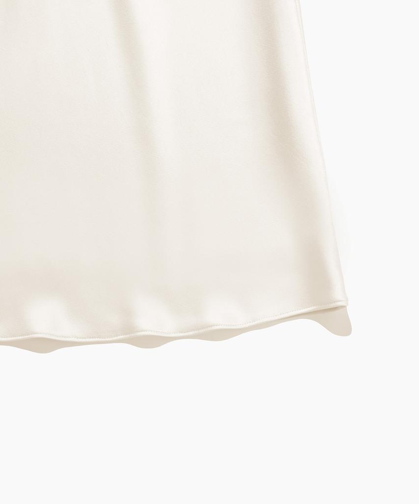 TTUDEMENT Satin Long Skirt Cream