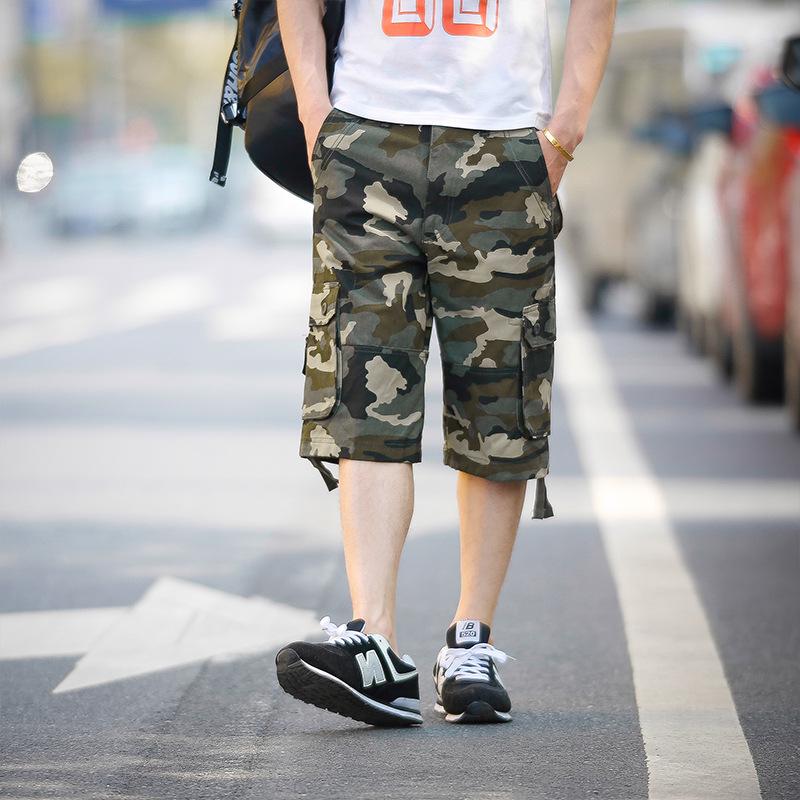Men's Large Camouflage Multi-Pocket Casual Summer Shorts
