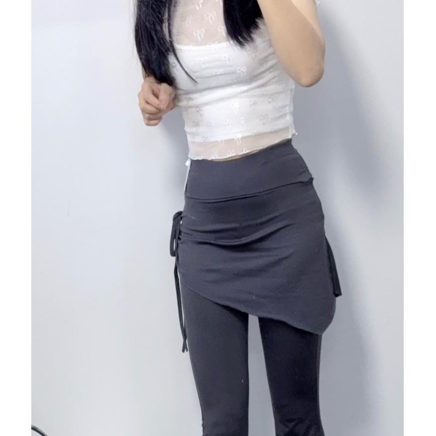 2025 Women's High Waist Two-In-One Micro Flare Yoga Pants Anti-Exposure Pilates Slimming Sports Outerwear