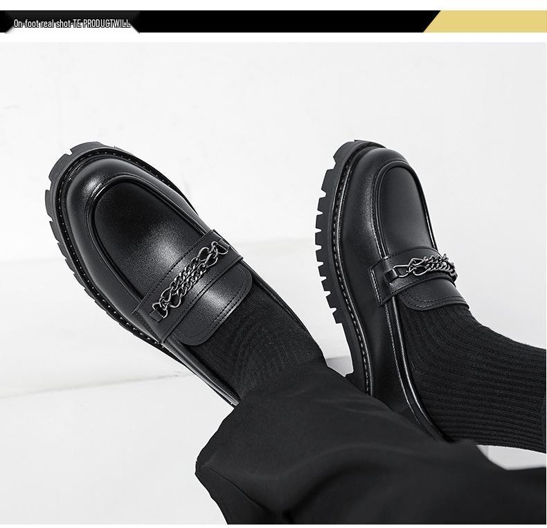 Herren Retro Leder Slipper: Brogue Slipper im britischen Stil mit dicker Sohle für Friseure