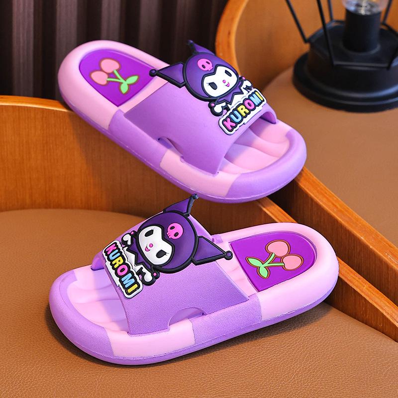 Kuromi Girls' Non-Slip Slippers - Parent-Child Cartoon Style for Family