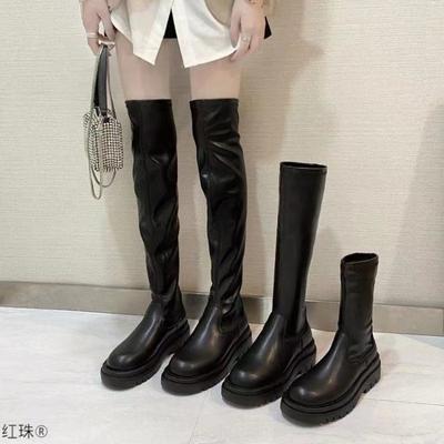 Mode Sexy Plateau Stiefel Elegante Lange Oberschenkelhohe Stiefel für Damen Goth Dicke Hohe Absätze Overknee Stiefel Damen Botas De Mujer