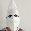 Promotional mask, white moon headgear, unisex, for moon-themed parties and masquerade balls, funny and quirky cos Spicy Halloween